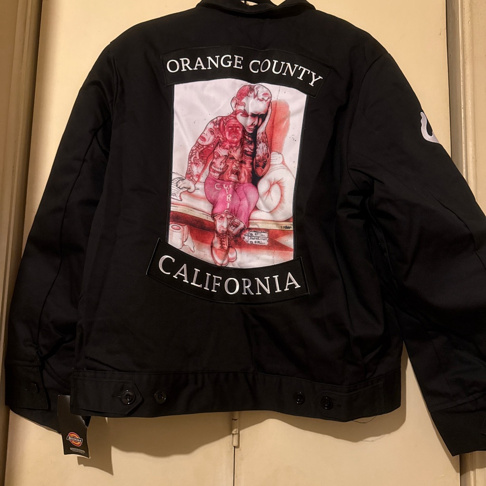 Men's Dickies Black D.I . Band Jacket L quilted lining PUNX Orange County CA - Picture 6 of 6